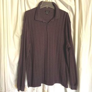 VAN Heusen Men’s Sz-XL, Chocolate Purple-Long Sleeves-Two Front Buttons & Collar